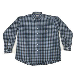 Cinch Shirt Mens M Blue White Plaid Long Sleeve Button Down Western Cowboy Rodeo